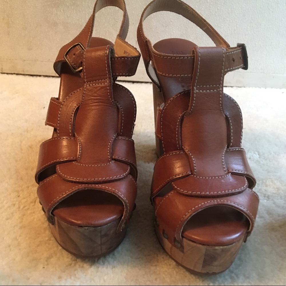 Bed Stu Brown Leather Strappy Heels Sz 7